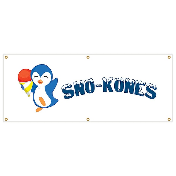 Sno Kones Banner Heavy Duty 13 Oz Vinyl with Grommets Single Sided